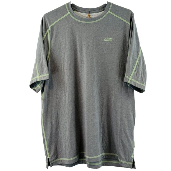 Mens L Alaskan Hardgear Fishing Catch & DriRelease Shirt Gray‎ Short Sleeve - Picture 1 of 8